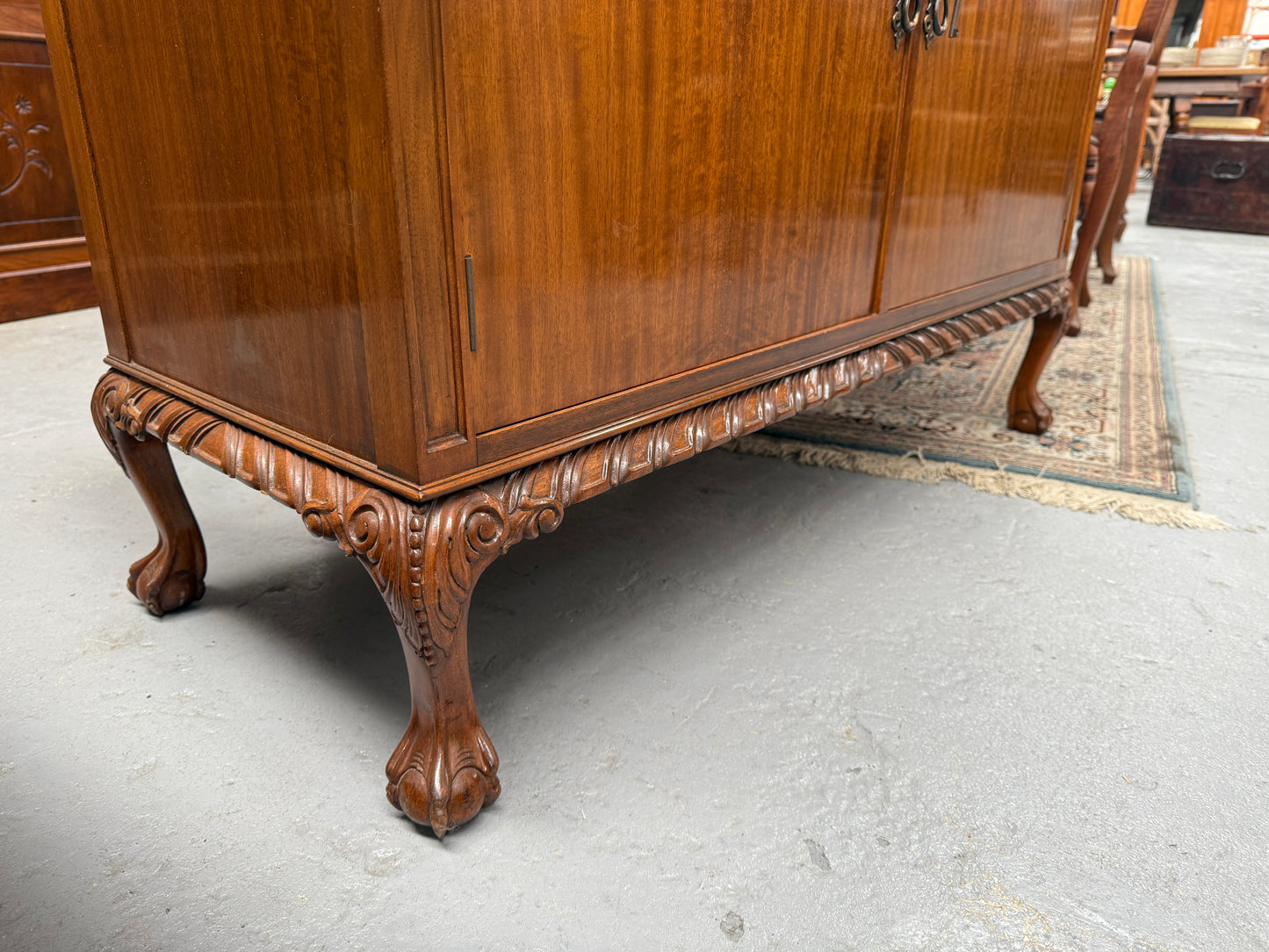 Mahogany Chippendale Style TV Cabinet
