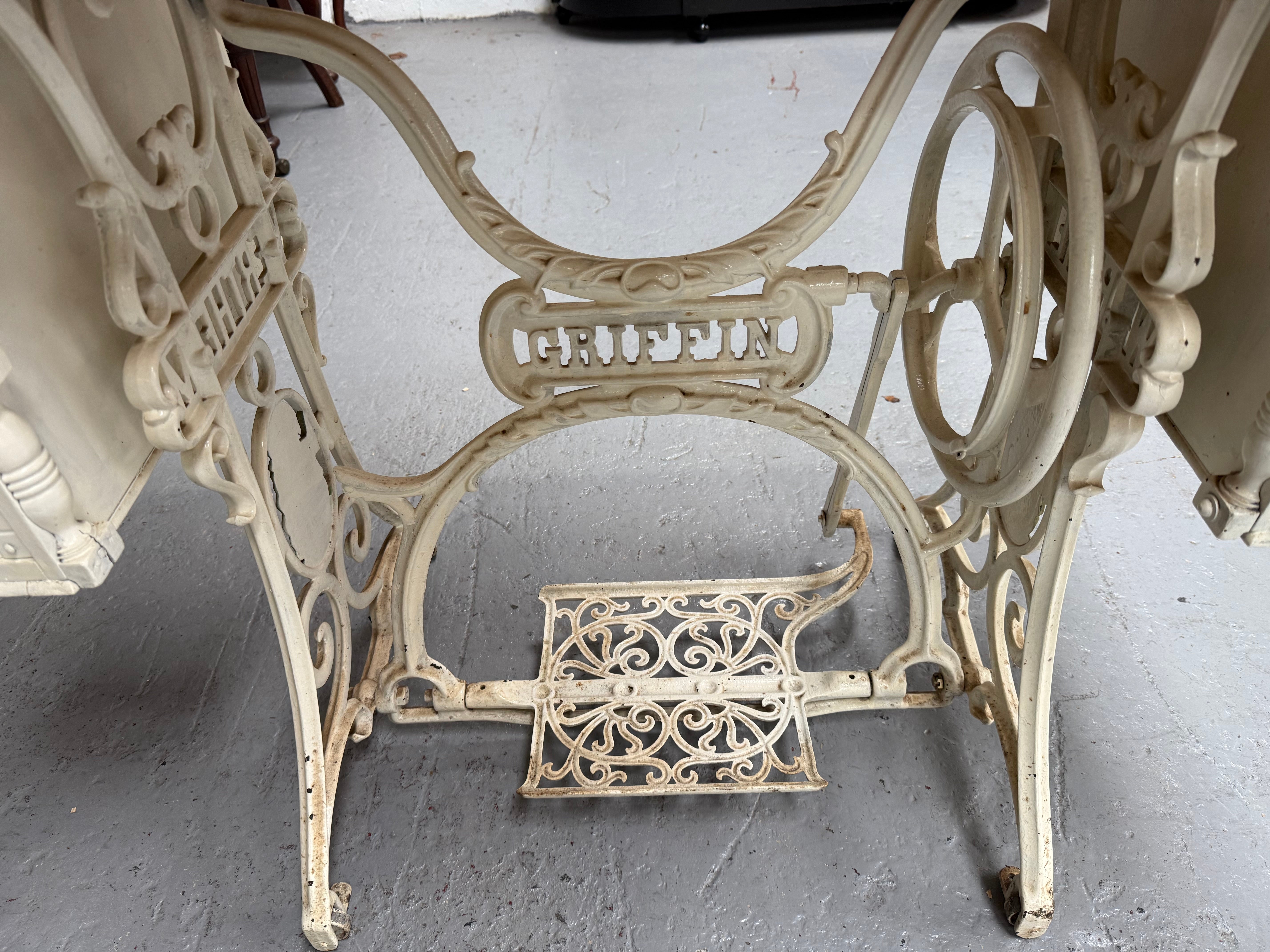 Unique Antique Tiled Top Griffin Sewing Machine Base Table | Antique & Vintage | Moonee Ponds Antiques | Australia Wide Delivery
