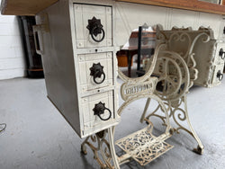 Unique Antique Tiled Top Griffin Sewing Machine Base Table | Antique & Vintage | Moonee Ponds Antiques | Australia Wide Delivery