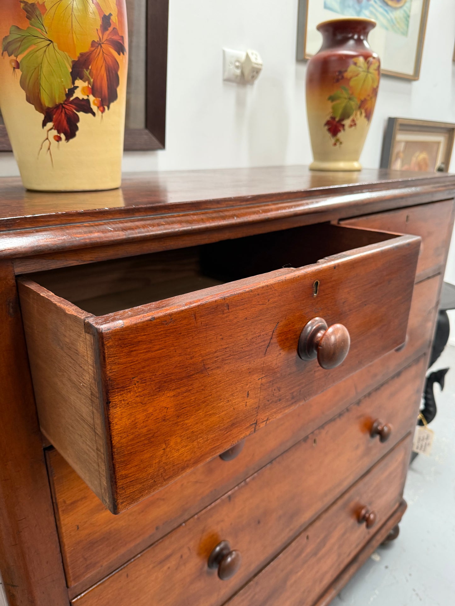 Victorian Five Drawer Cedar Of Drawers