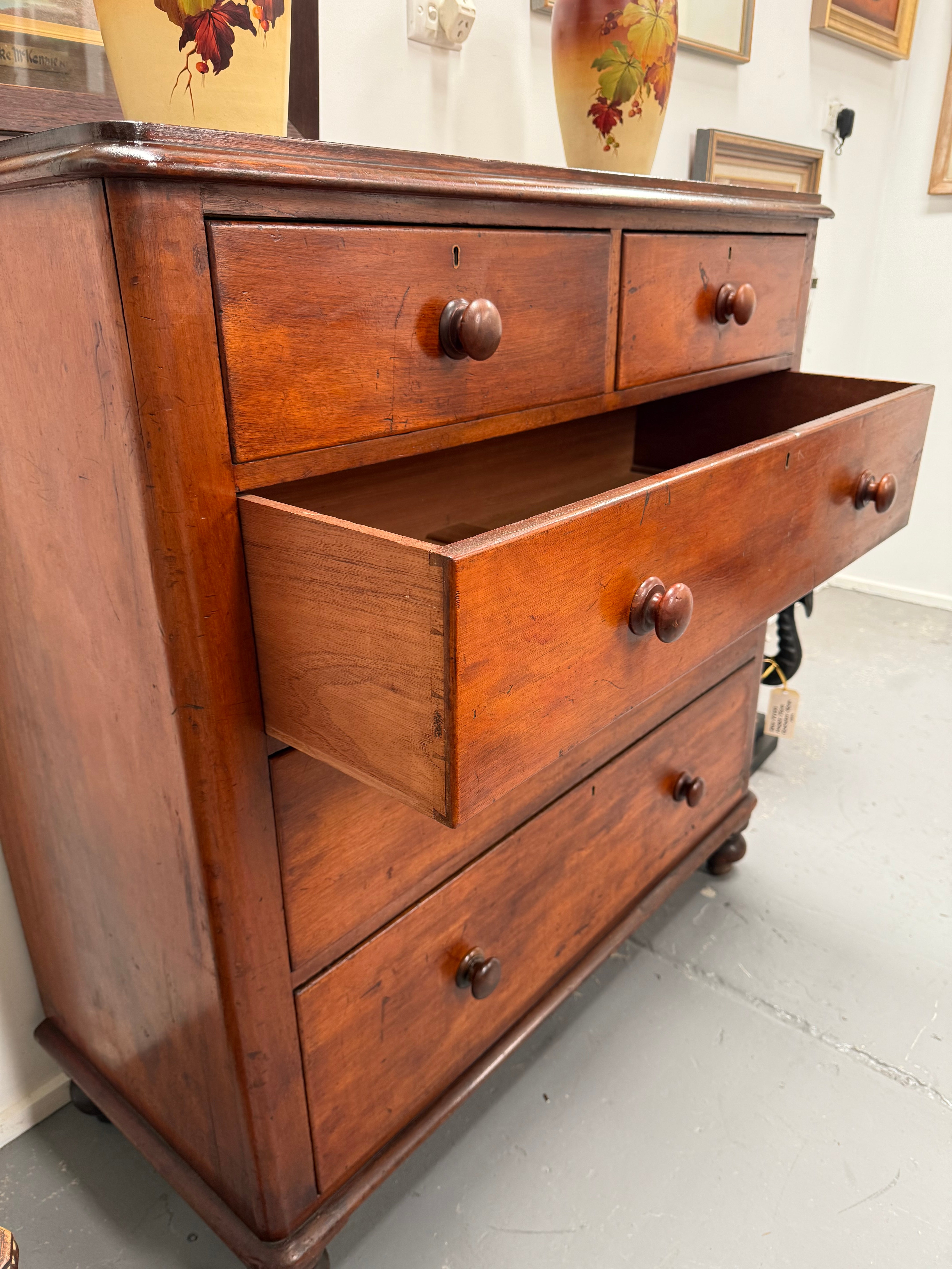Victorian Five Drawer Cedar Of Drawers | Antique & Vintage | Moonee Ponds Antiques | Australia Wide Delivery