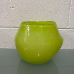 Lime Green Vintage Art Glass Vase