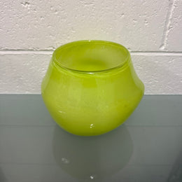 Lime Green Vintage Art Glass Vase