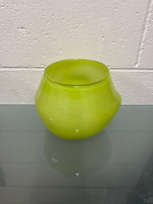 Lime Green Vintage Art Glass Vase
