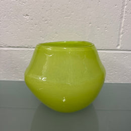 Lime Green Vintage Art Glass Vase