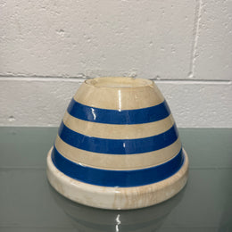 Antique Hoffman Pottery Blue & White Banded Bowl