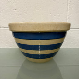 Antique Hoffman Pottery Blue & White Banded Bowl