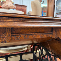 Antique Sewing Machine In Oak Case