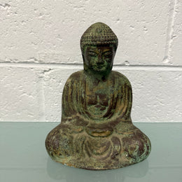 Vintage Bronze Green Patinated Bhudda