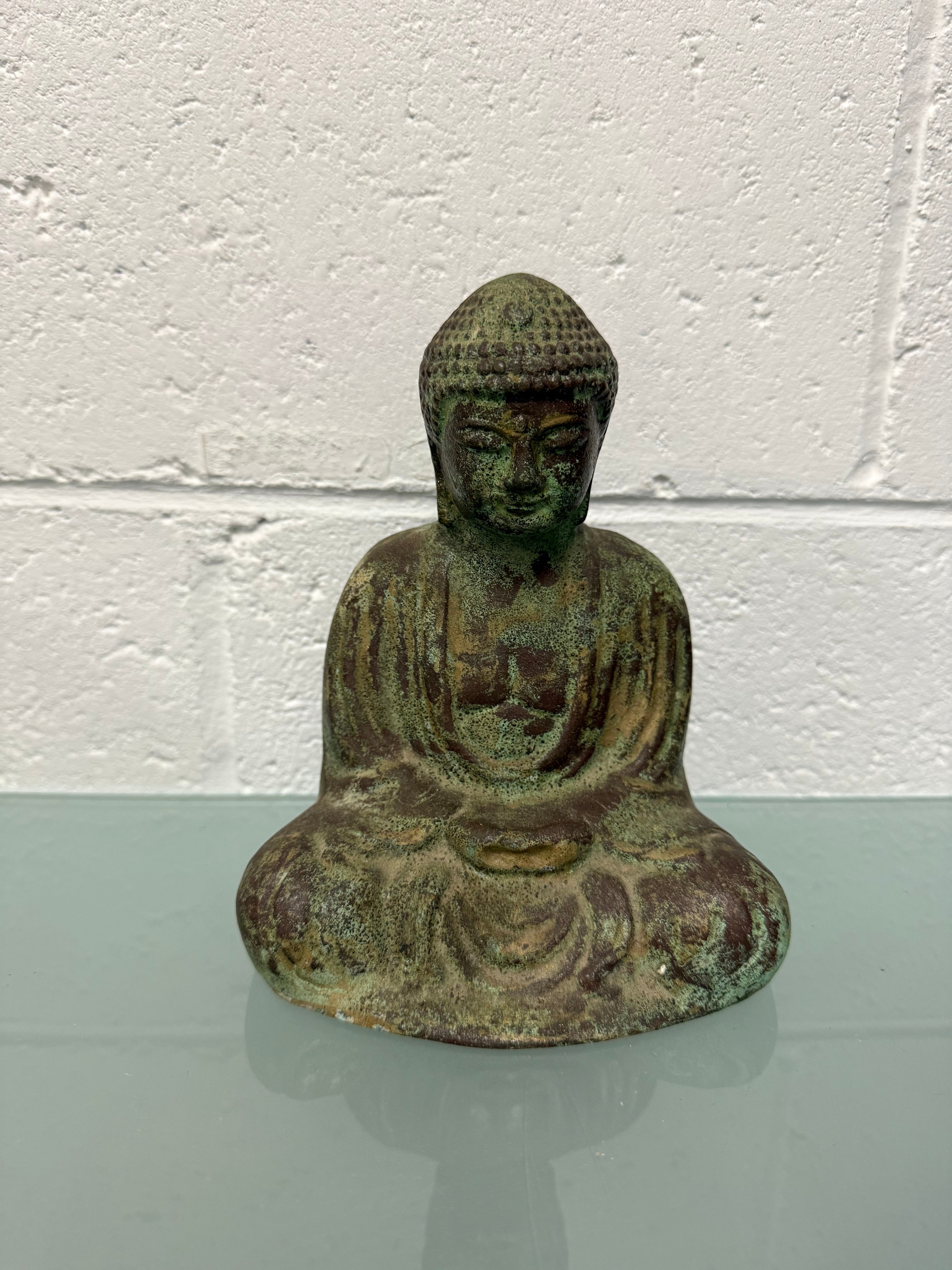 Vintage Bronze Green Patinated Buddha | Antique & Vintage | Moonee Ponds Antiques | Australia Wide Delivery