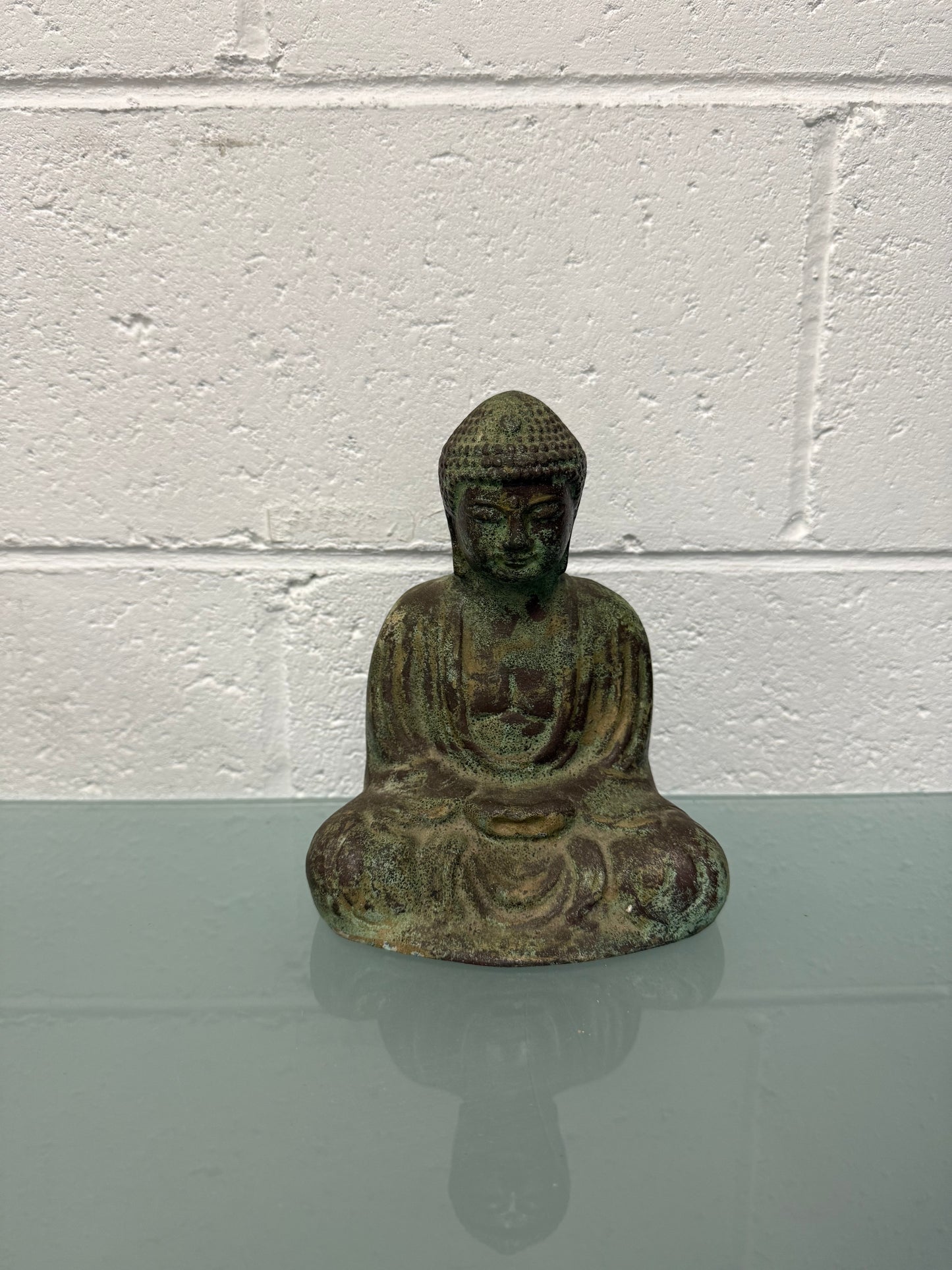 Vintage Bronze Green Patinated Bhudda
