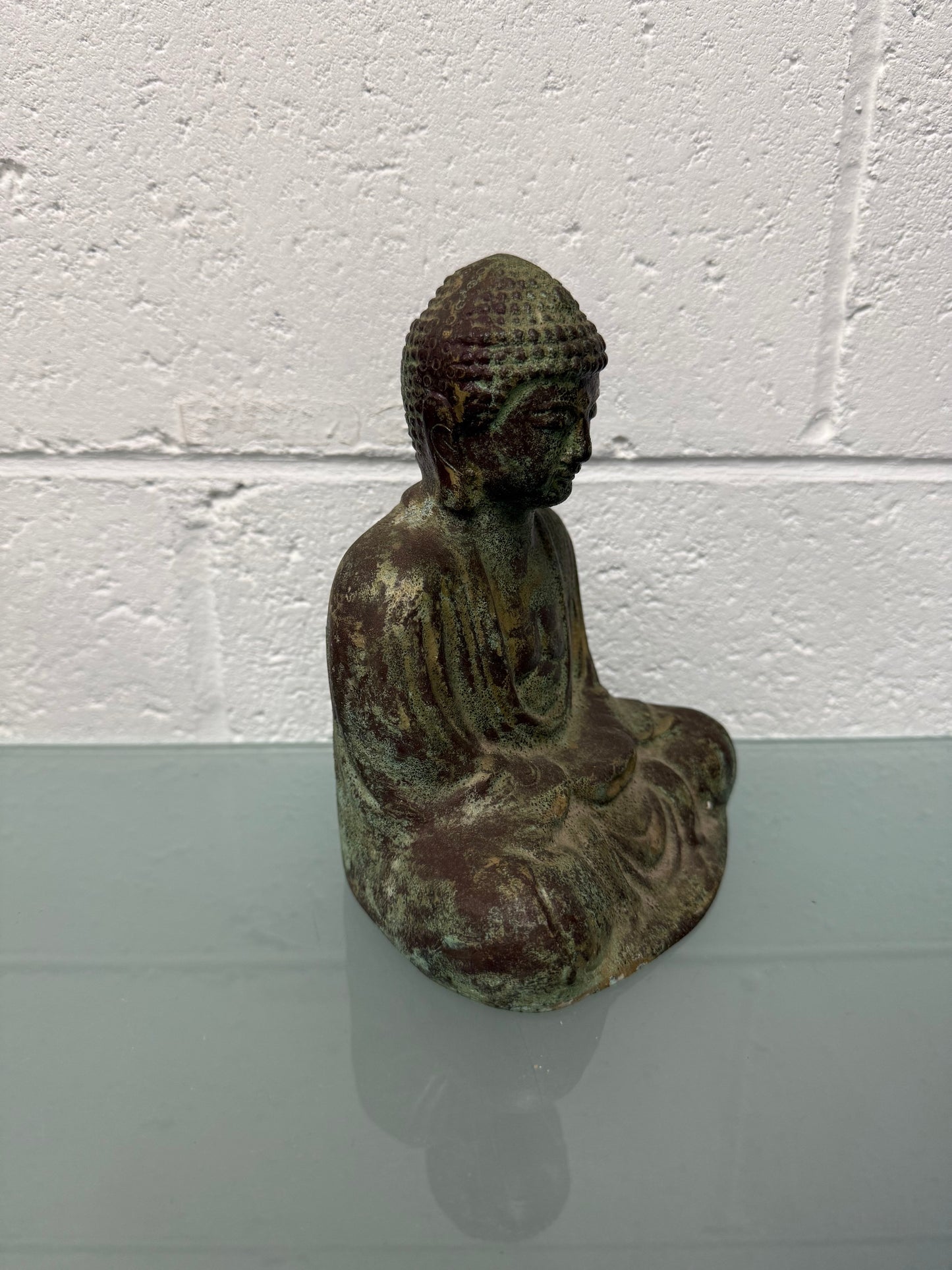 Vintage Bronze Green Patinated Bhudda