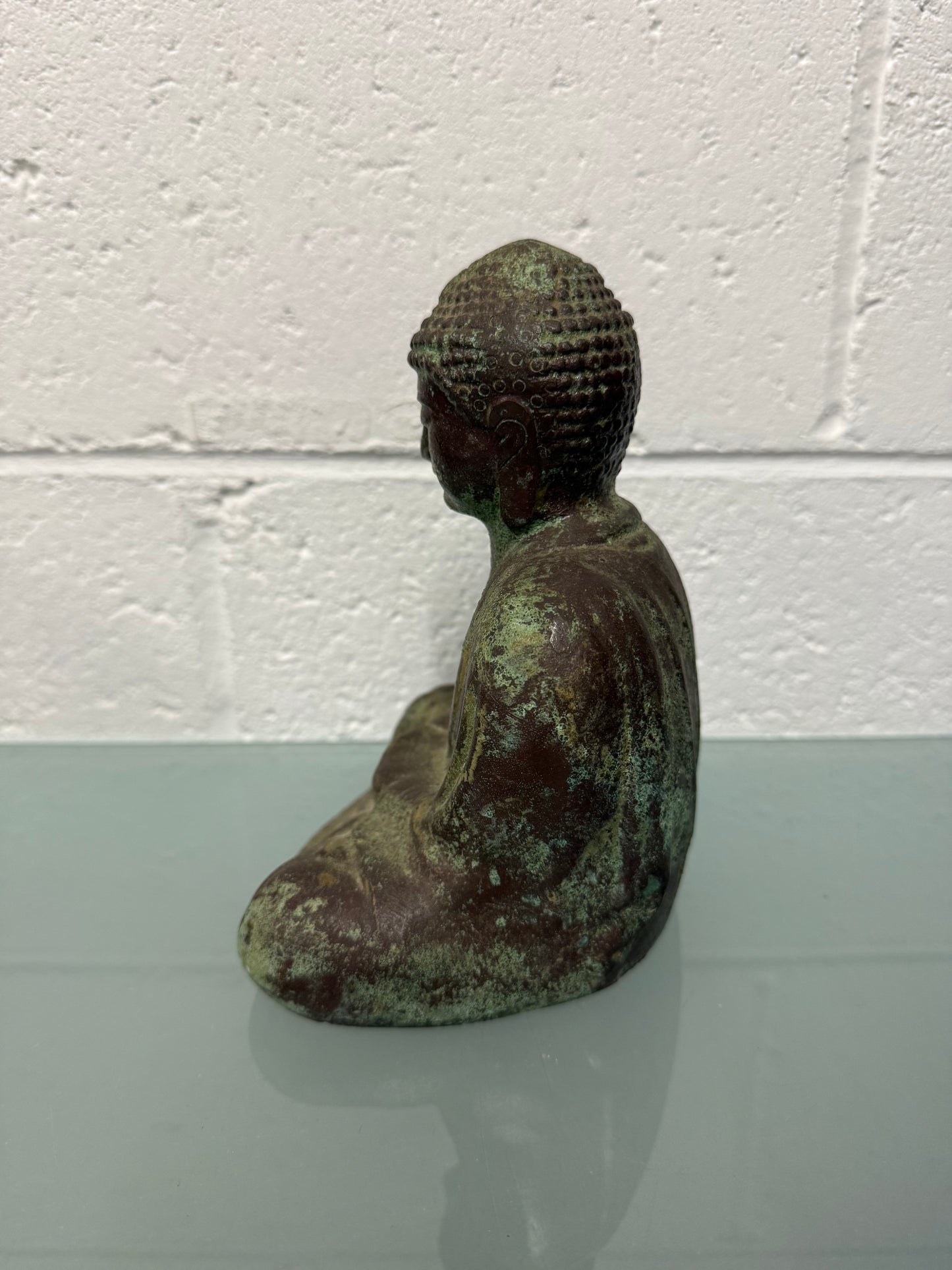 Vintage Bronze Green Patinated Bhudda