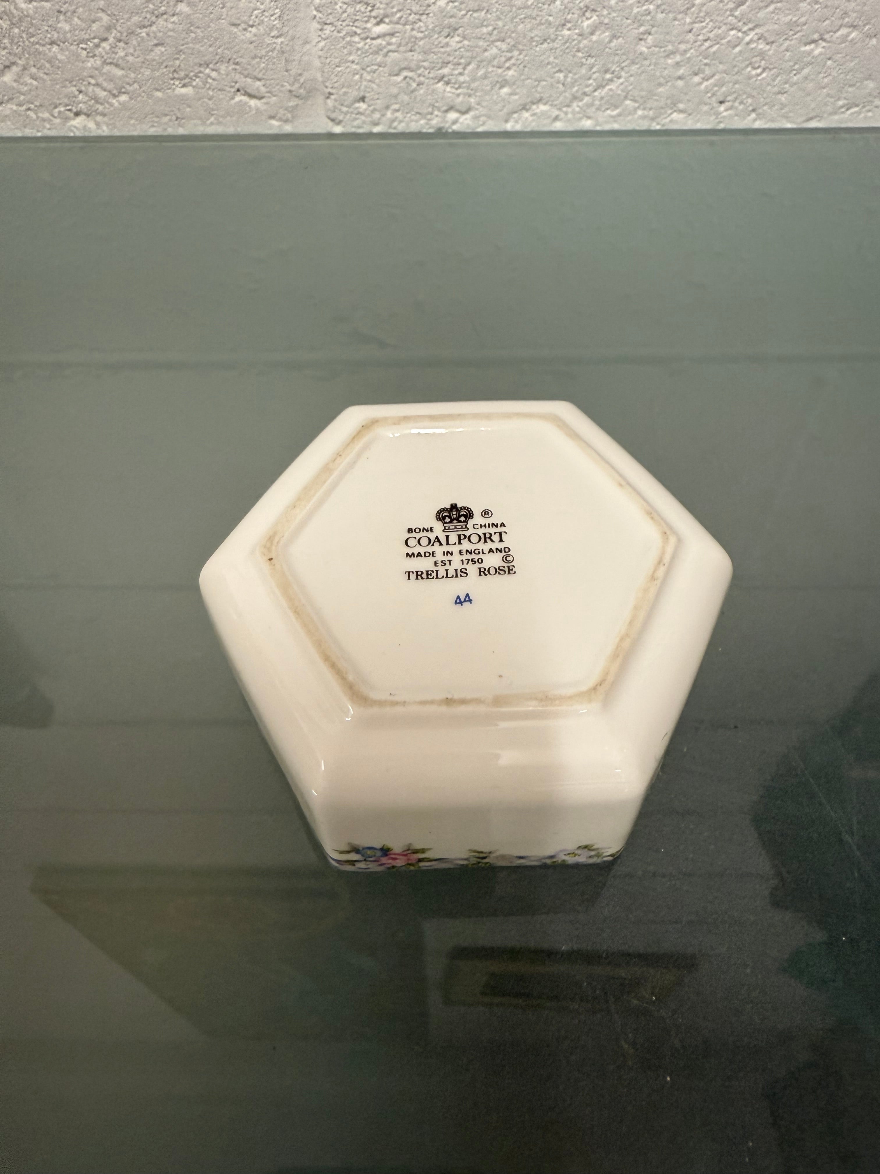Charming Coalport "Trellis Rose" Lidded Trinket Box | Antique & Vintage | Moonee Ponds Antiques | Australia Wide Delivery