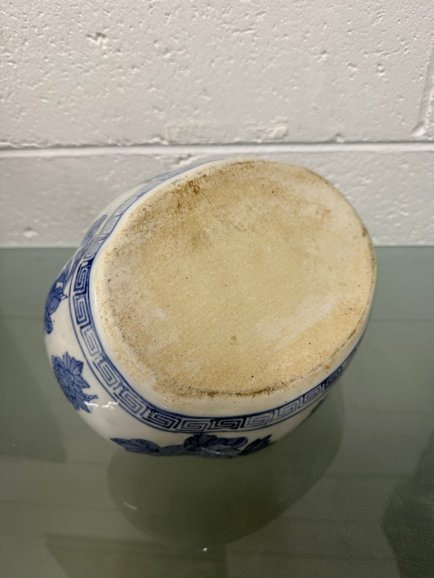 Qing Dynasty Chinese 19th Century Blue & White Chamber Pot