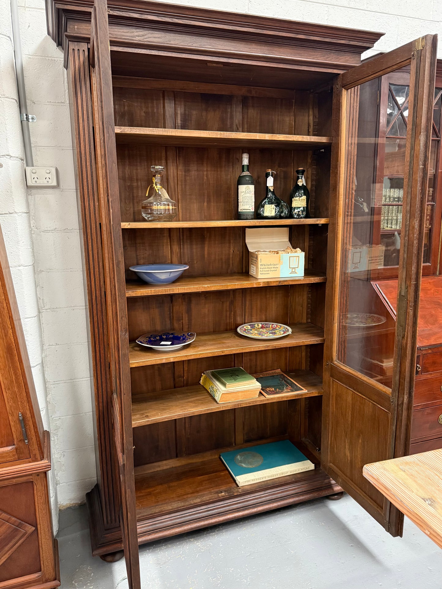 French Louis XVI Style 19th Century Oak Two Door Bookcase