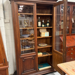 French Louis XVI Style 19th Century Oak Two Door Bookcase