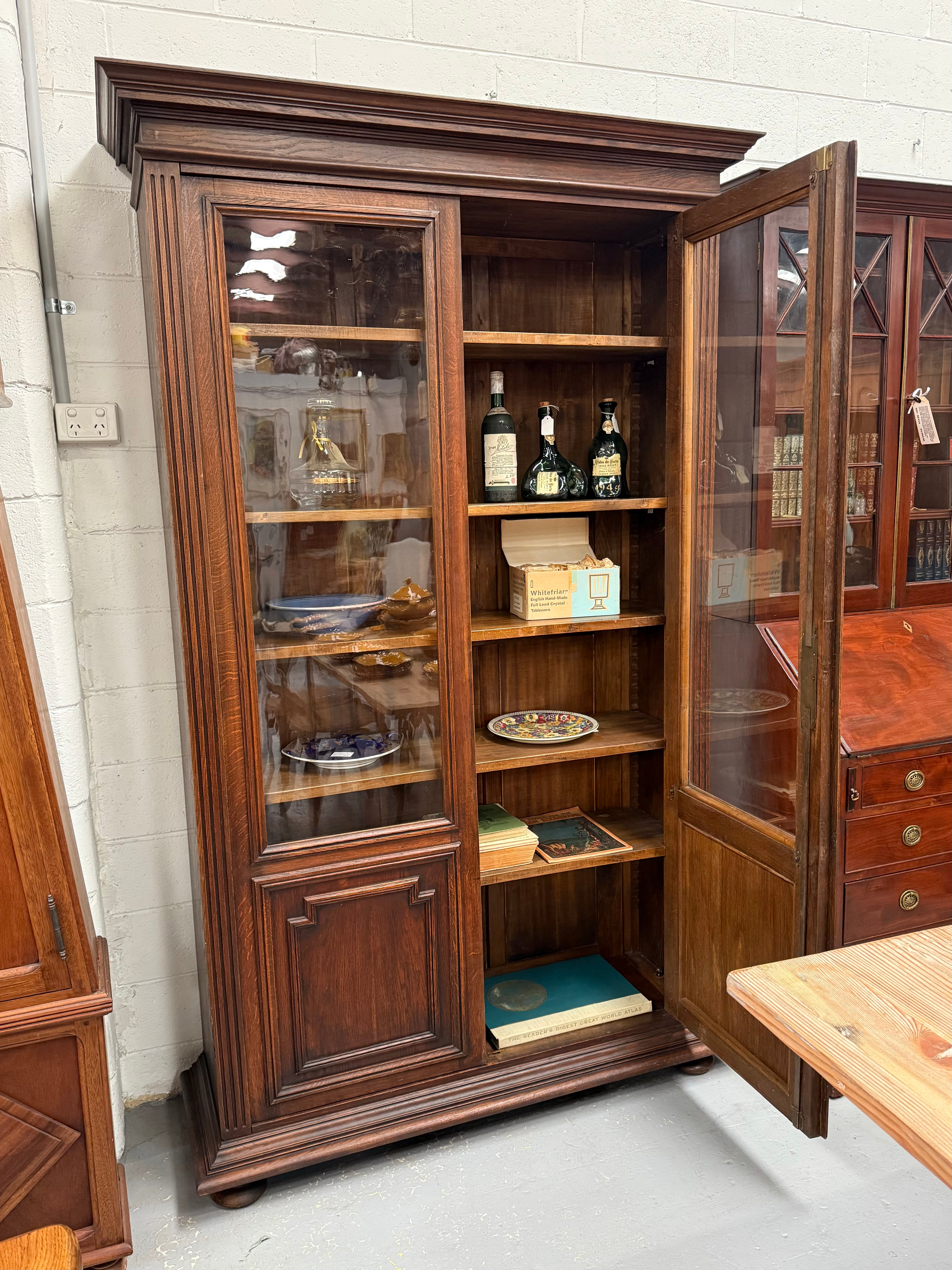 French Louis XVI Style 19th Century Oak Two Door Bookcase | Antique & Vintage | Moonee Ponds Antiques | Australia Wide Delivery