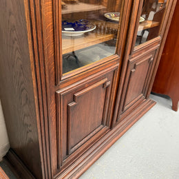 French Louis XVI Style 19th Century Oak Two Door Bookcase