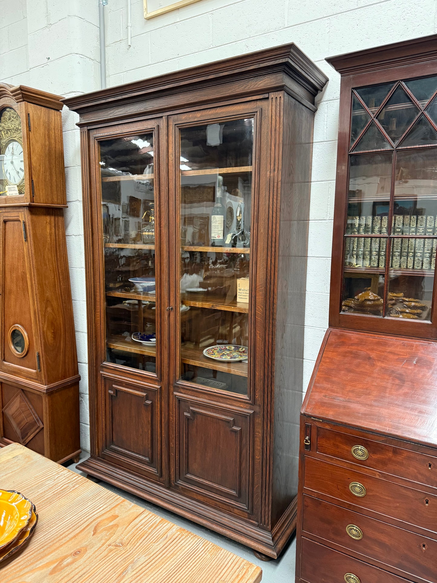 French Louis XVI Style 19th Century Oak Two Door Bookcase
