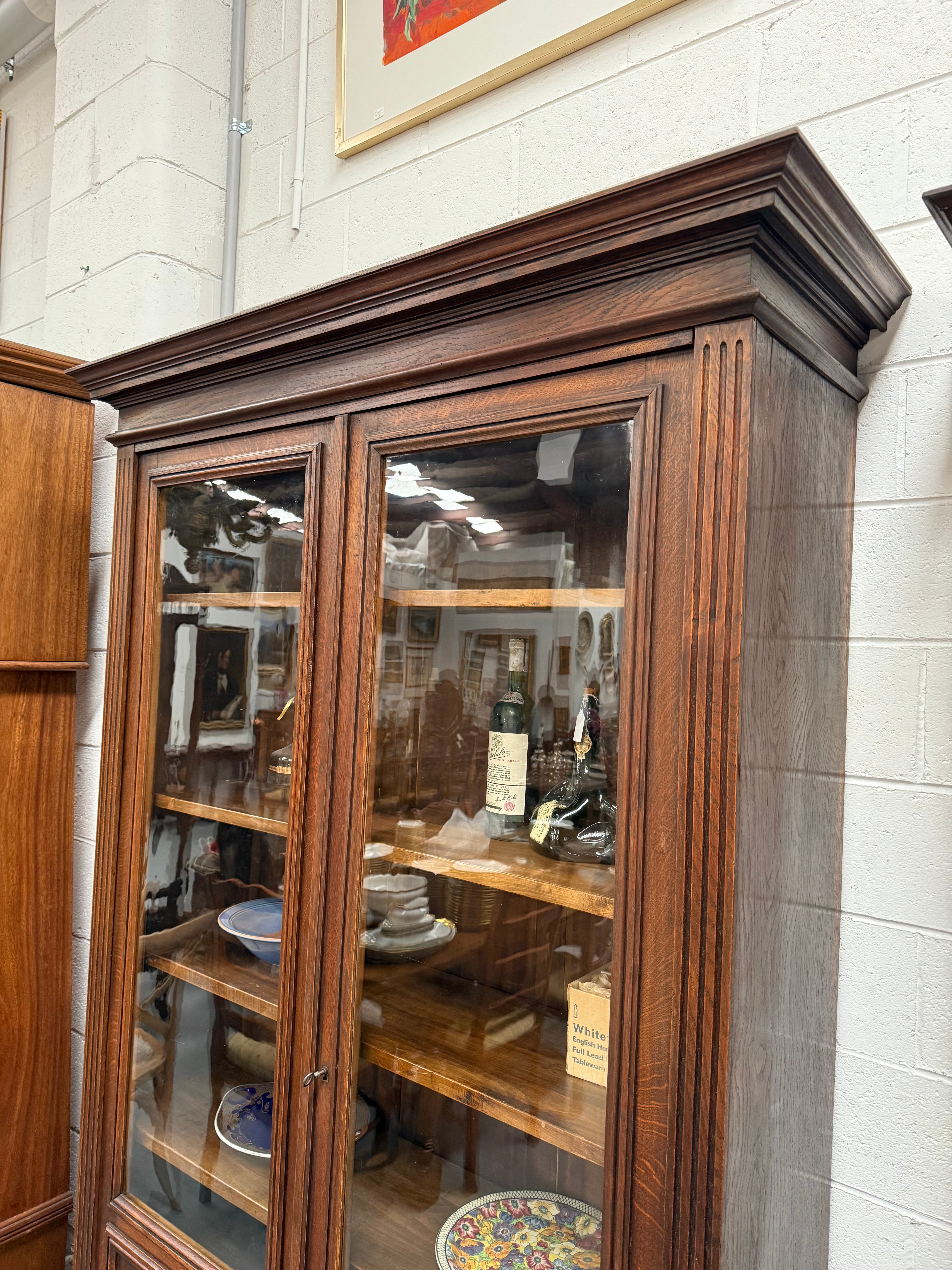 French Louis XVI Style 19th Century Oak Two Door Bookcase | Antique & Vintage | Moonee Ponds Antiques | Australia Wide Delivery