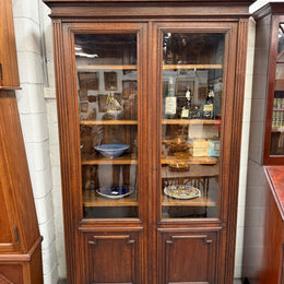 French Louis XVI Style 19th Century Oak Two Door Bookcase