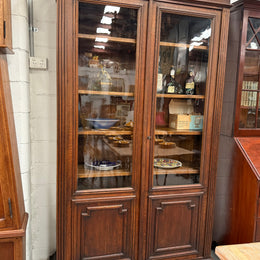 French Louis XVI Style 19th Century Oak Two Door Bookcase