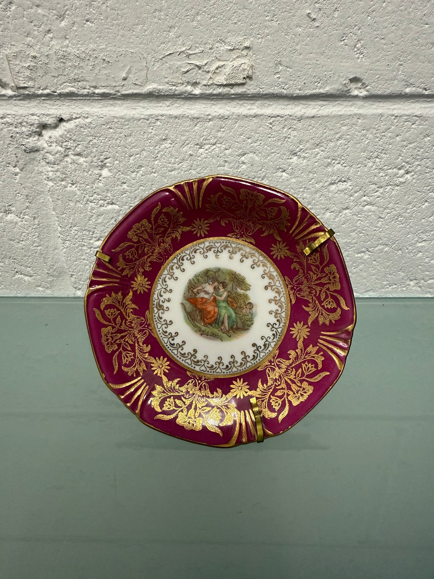 Beautiful Miniture French Limoges Plate With Stand
