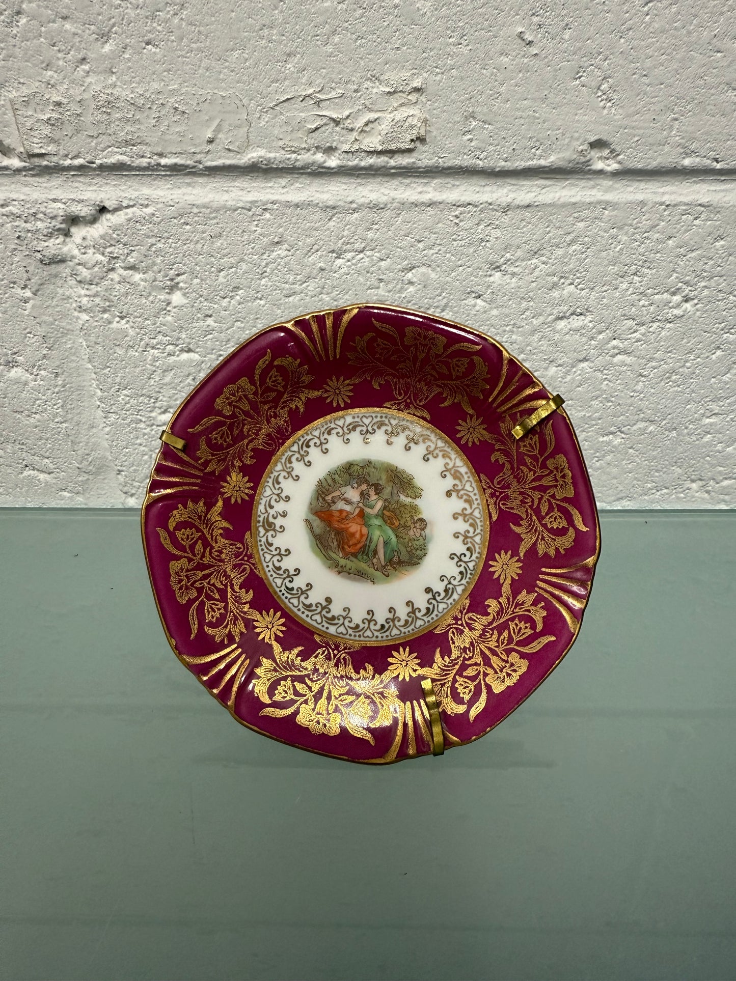 Beautiful Miniture French Limoges Plate With Stand