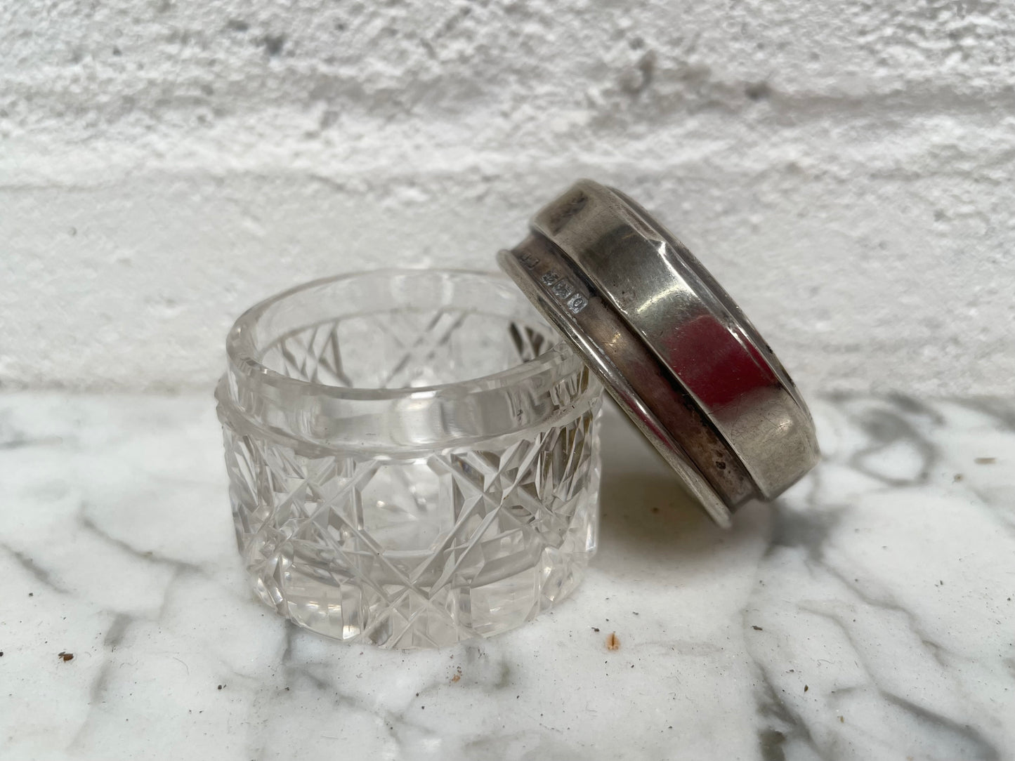 Art Deco Cut Glass Container