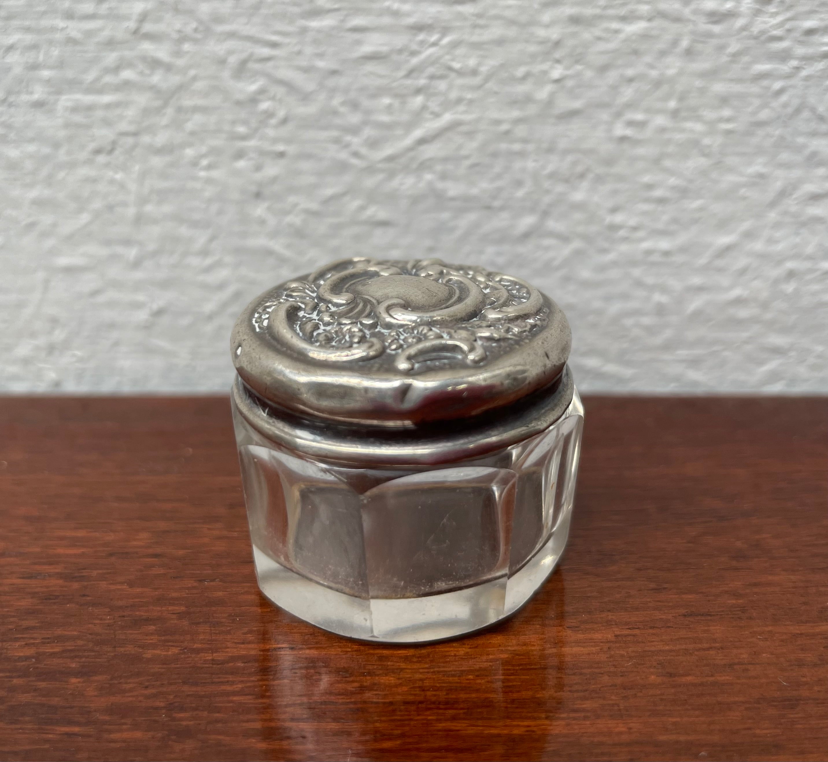 Late Victorian Silver/Glass Container | Antique & Vintage | Moonee Ponds Antiques | Australia Wide Delivery