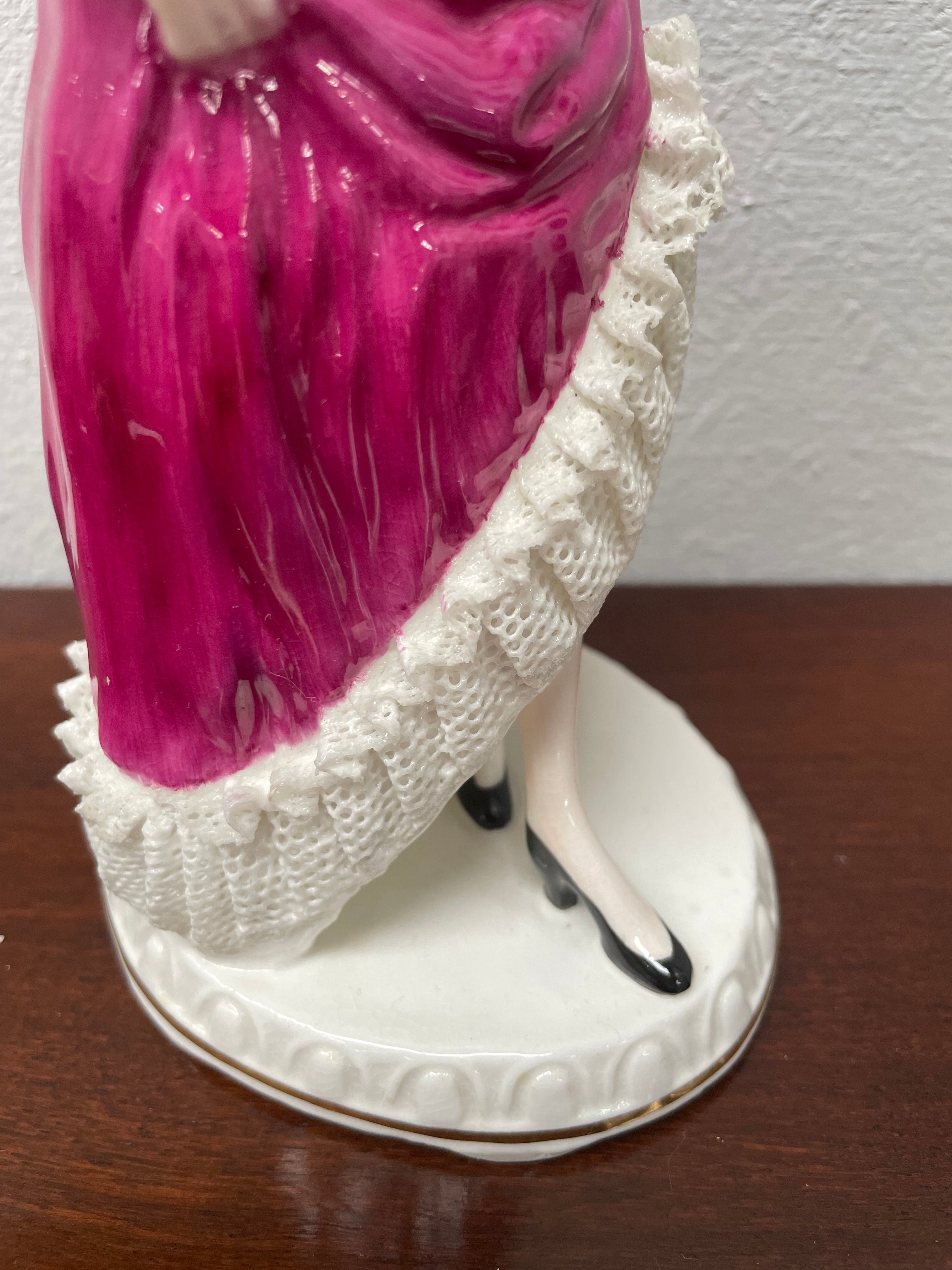 Adderley English Vintage Figurine With Lace | Antique & Vintage | Moonee Ponds Antiques | Australia Wide Delivery