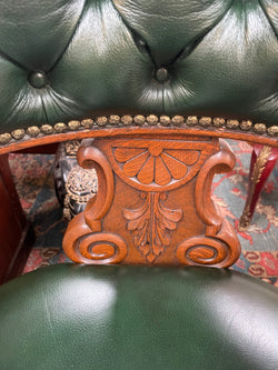Late Victorian Mahogany Leather Upholstered Library / Desk Chair | Antique & Vintage | Moonee Ponds Antiques | Australia Wide Delivery