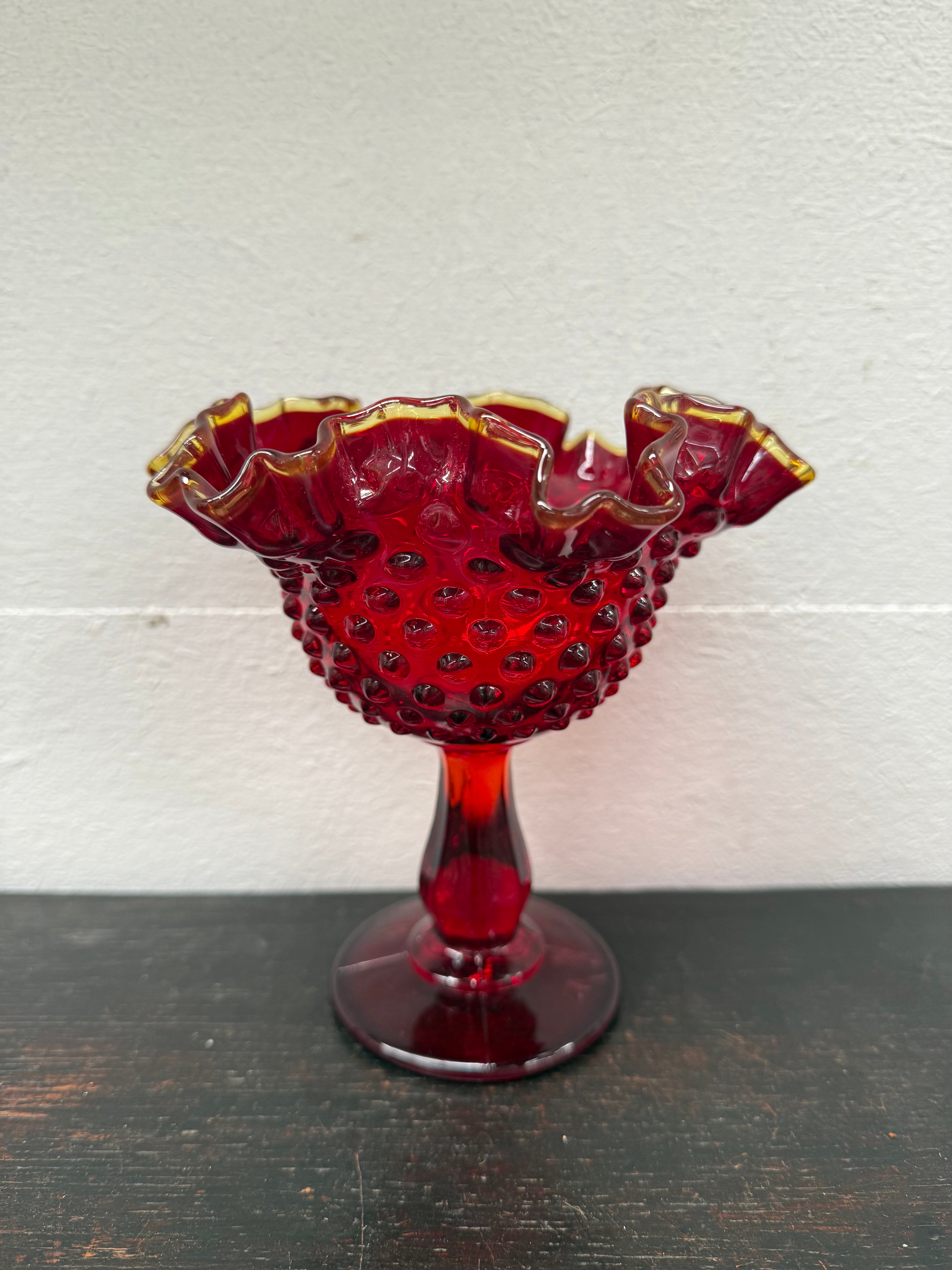 Vintage Amberina Glass Comport | Antique & Vintage | Moonee Ponds Antiques | Australia Wide Delivery