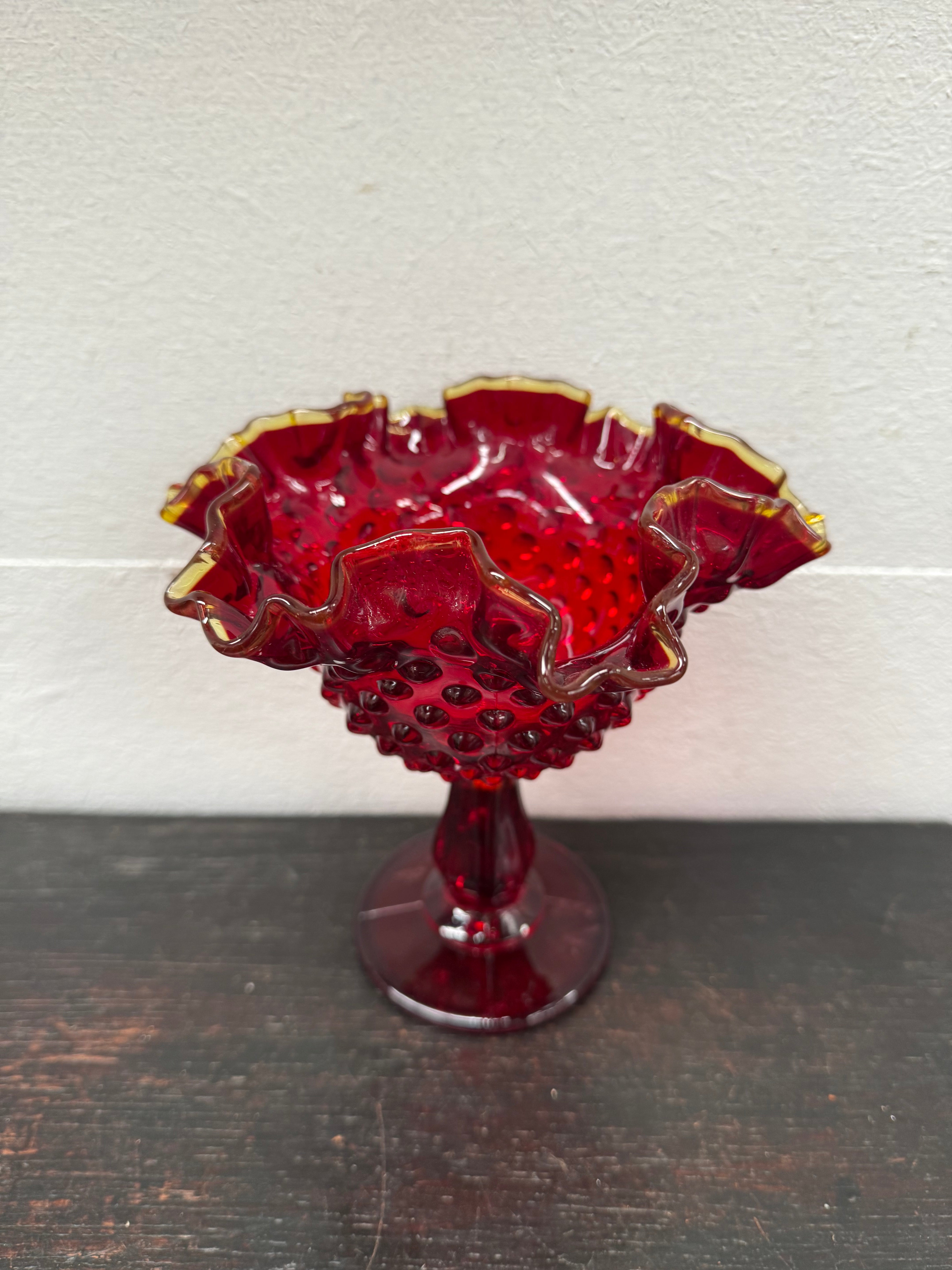 Vintage Amberina Glass Comport | Antique & Vintage | Moonee Ponds Antiques | Australia Wide Delivery