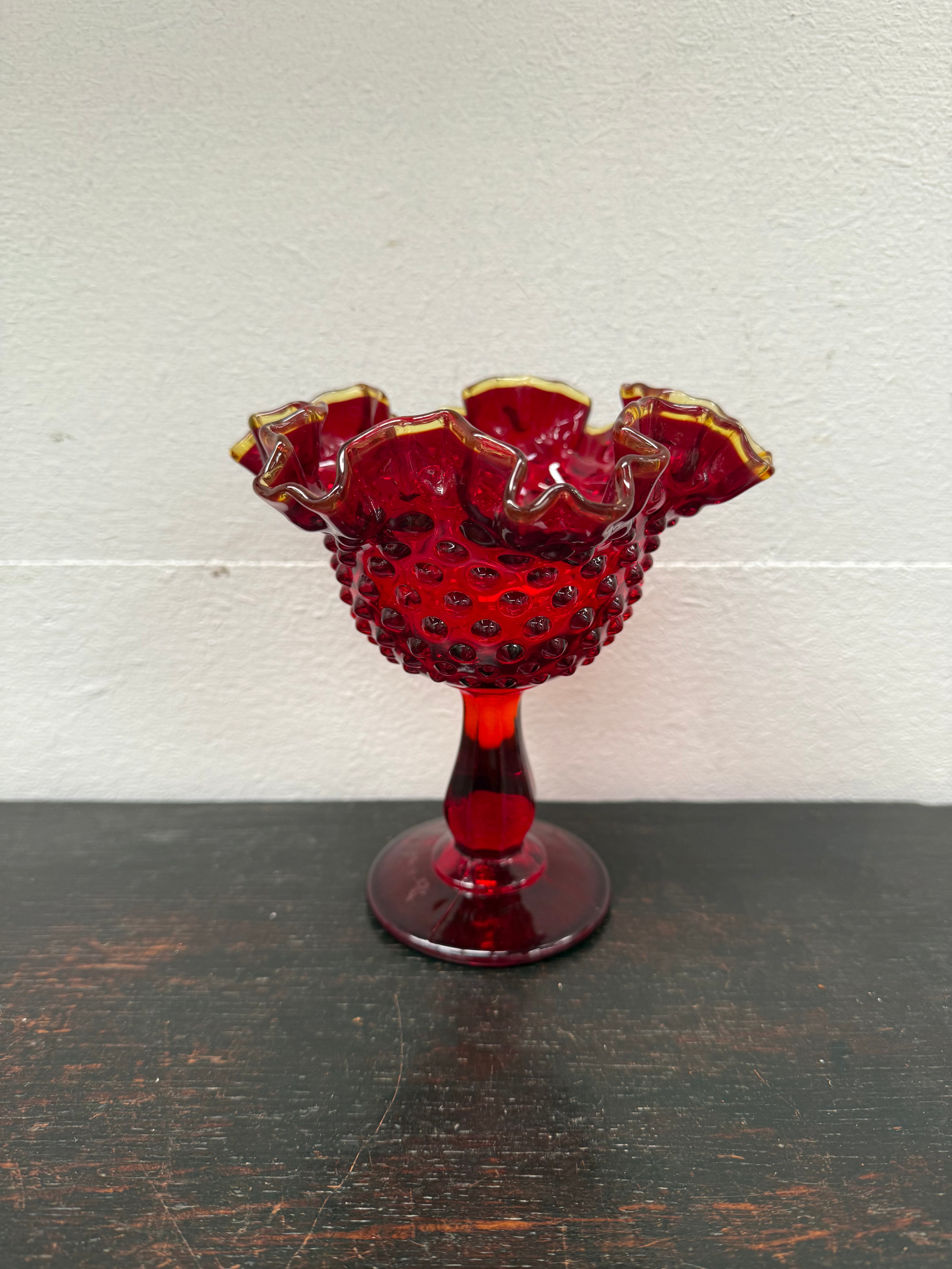 Vintage Amberina Glass Comport | Antique & Vintage | Moonee Ponds Antiques | Australia Wide Delivery