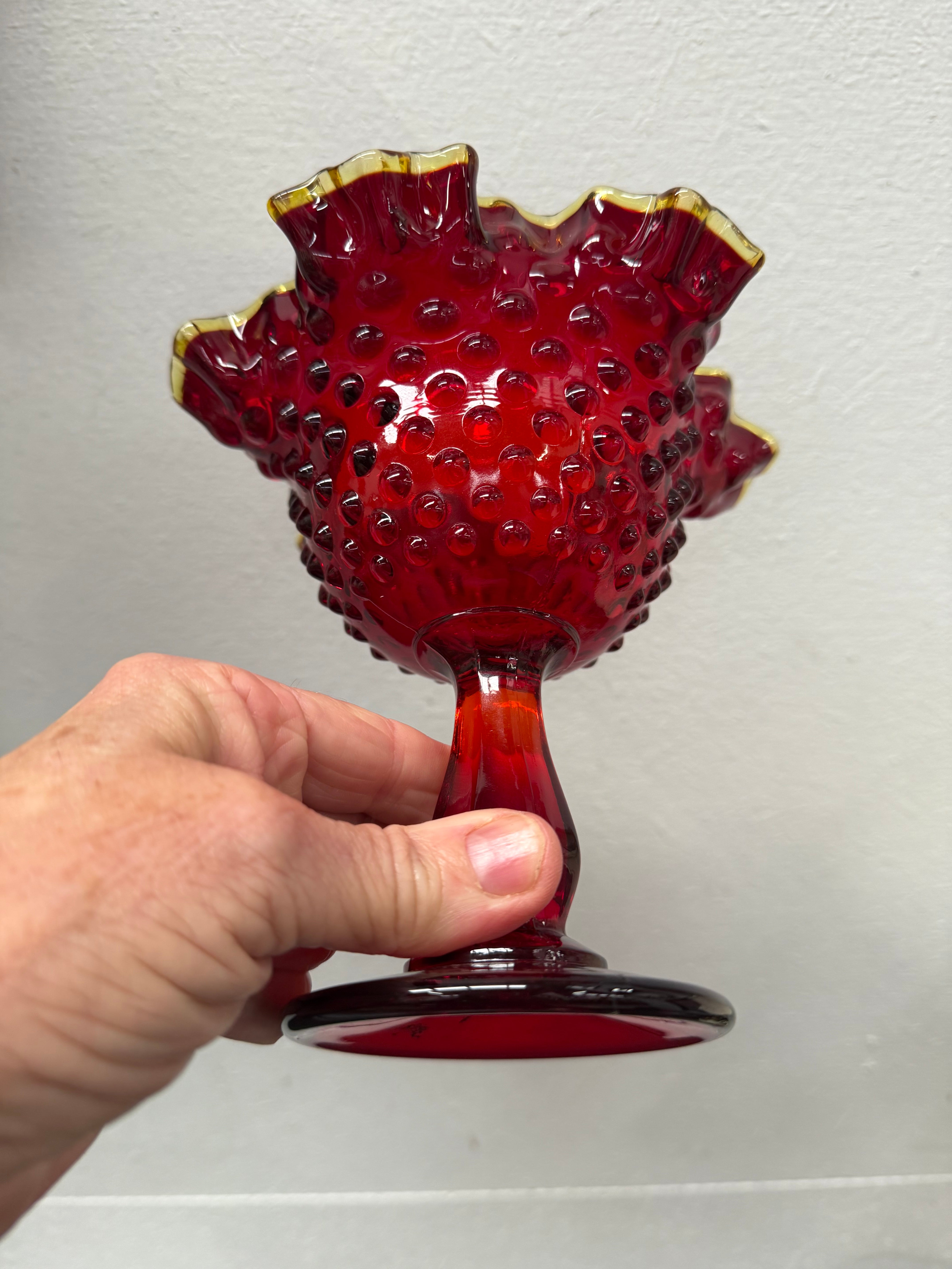 Vintage Amberina Glass Comport | Antique & Vintage | Moonee Ponds Antiques | Australia Wide Delivery