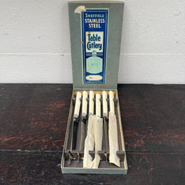 Set 6 Vintage Steak Knives In Original Box