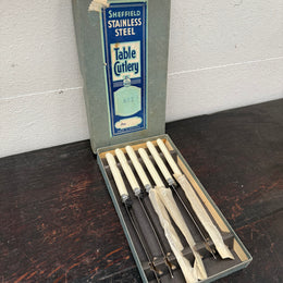 Set 6 Vintage Steak Knives In Original Box
