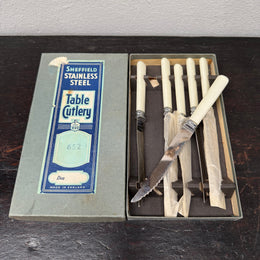 Set 6 Vintage Steak Knives In Original Box