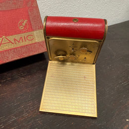 Superb Art Deco Cyma Travel Clock Original Carry Case & Box.