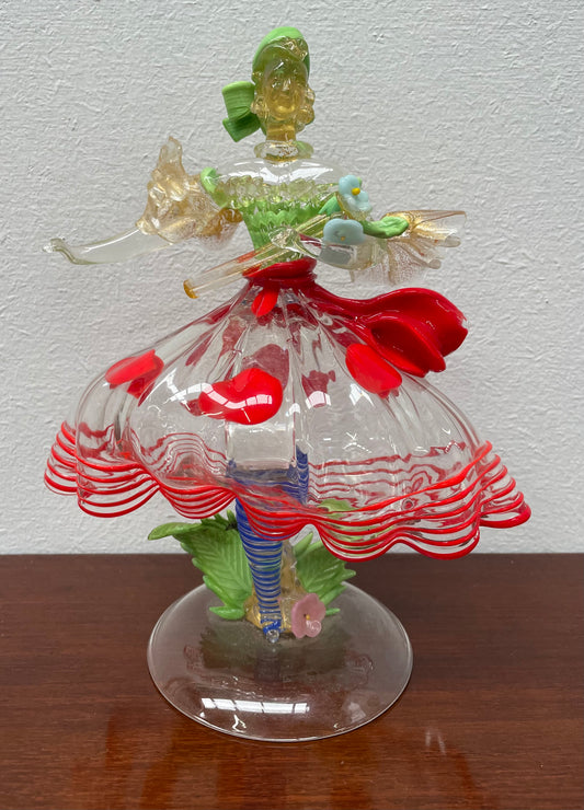 Intricate Murano Glass Lady Figurine