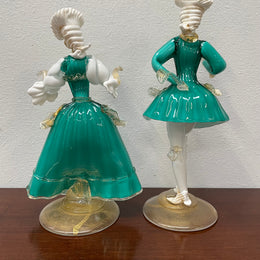 Stunning Pair of Murano Glass Figurines