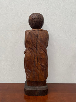 Hand Carved Antique Religious Wooden Statue of St. Pierre | Antique & Vintage | Moonee Ponds Antiques | Australia Wide Delivery