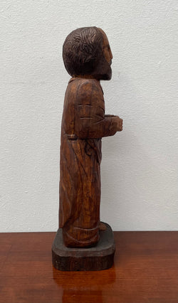 Hand Carved Antique Religious Wooden Statue of St. Pierre | Antique & Vintage | Moonee Ponds Antiques | Australia Wide Delivery