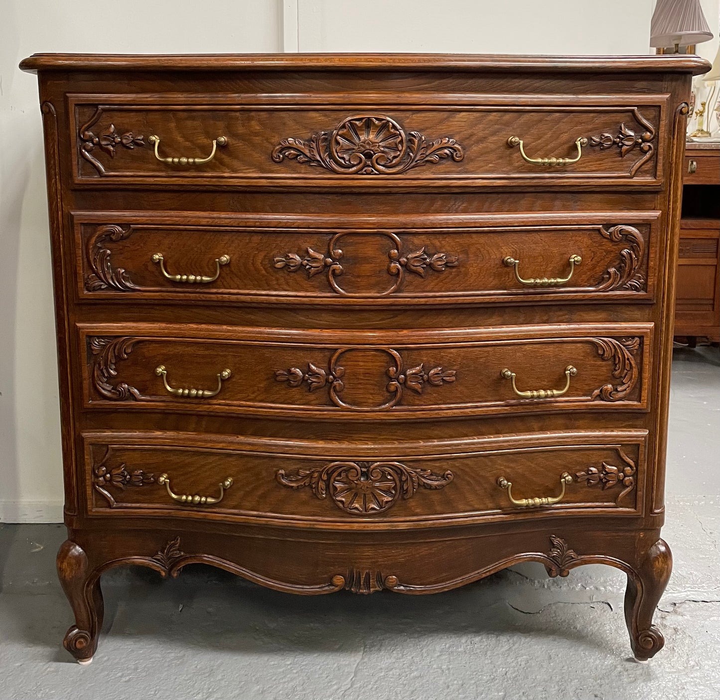 French Oak Louis XV Style Chest of Four Drawers