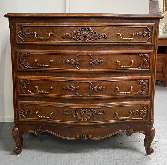 French Oak Louis XV Style Chest of Four Drawers