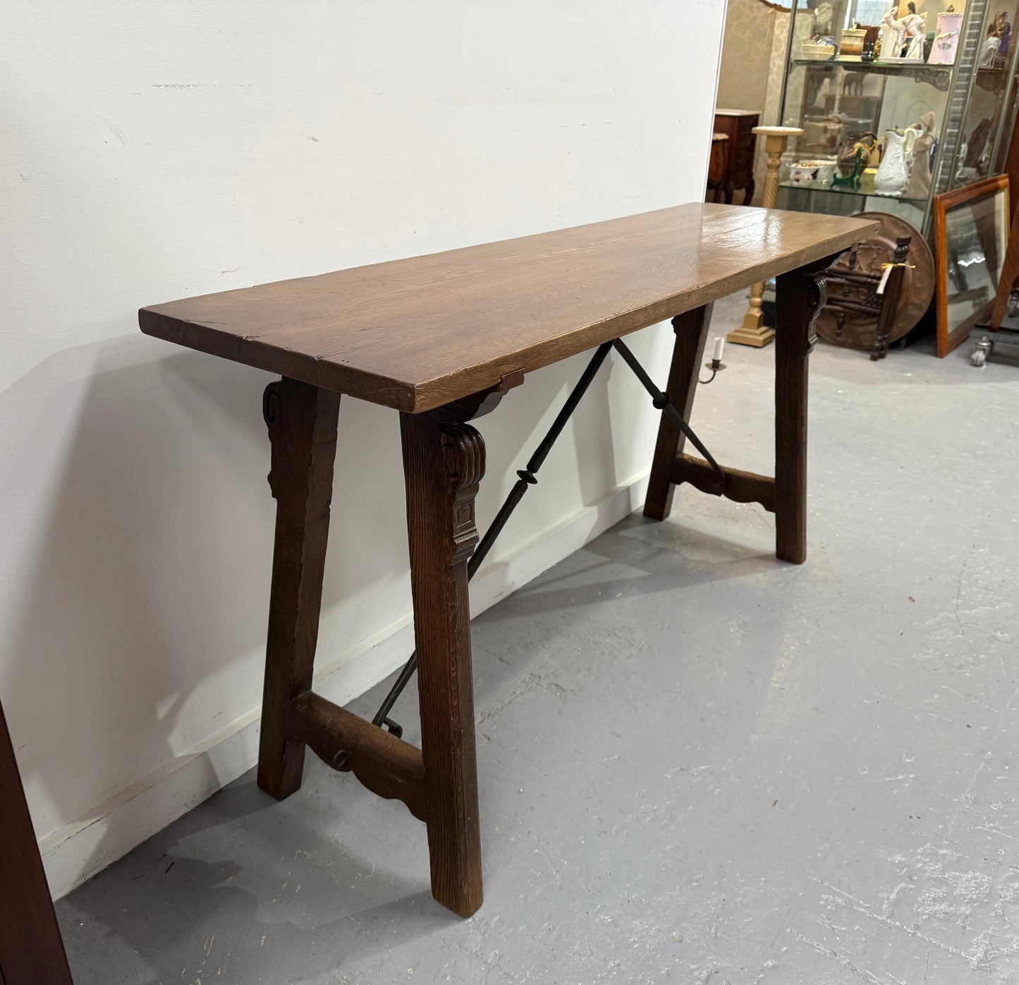 French Spanish Style Oak Console Table