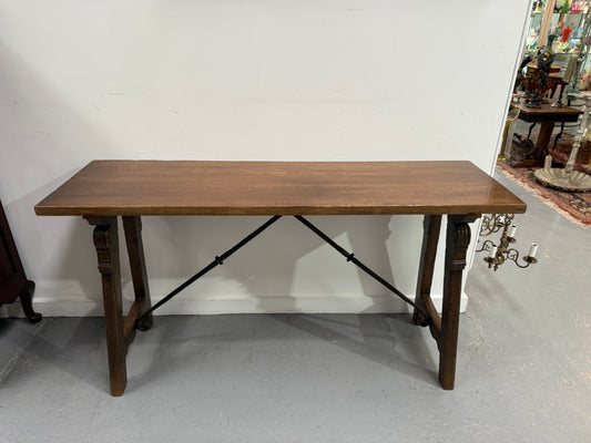 French Spanish Style Oak Console Table