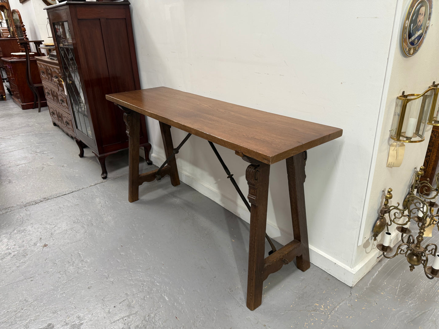 French Spanish Style Oak Console Table